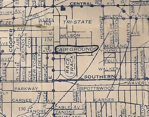 Fairgrounds on 1943 Memphis, Tennessee map
